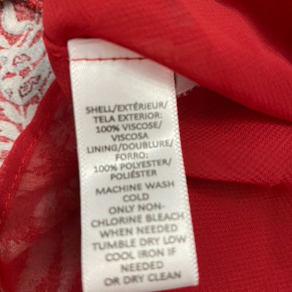 Loft One Shouldered Red Floral Dress Size Large - Picture 9 of 15